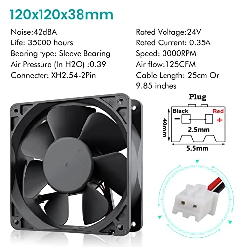 Brushless DC Industrial Cooling Case Fan - 120mm