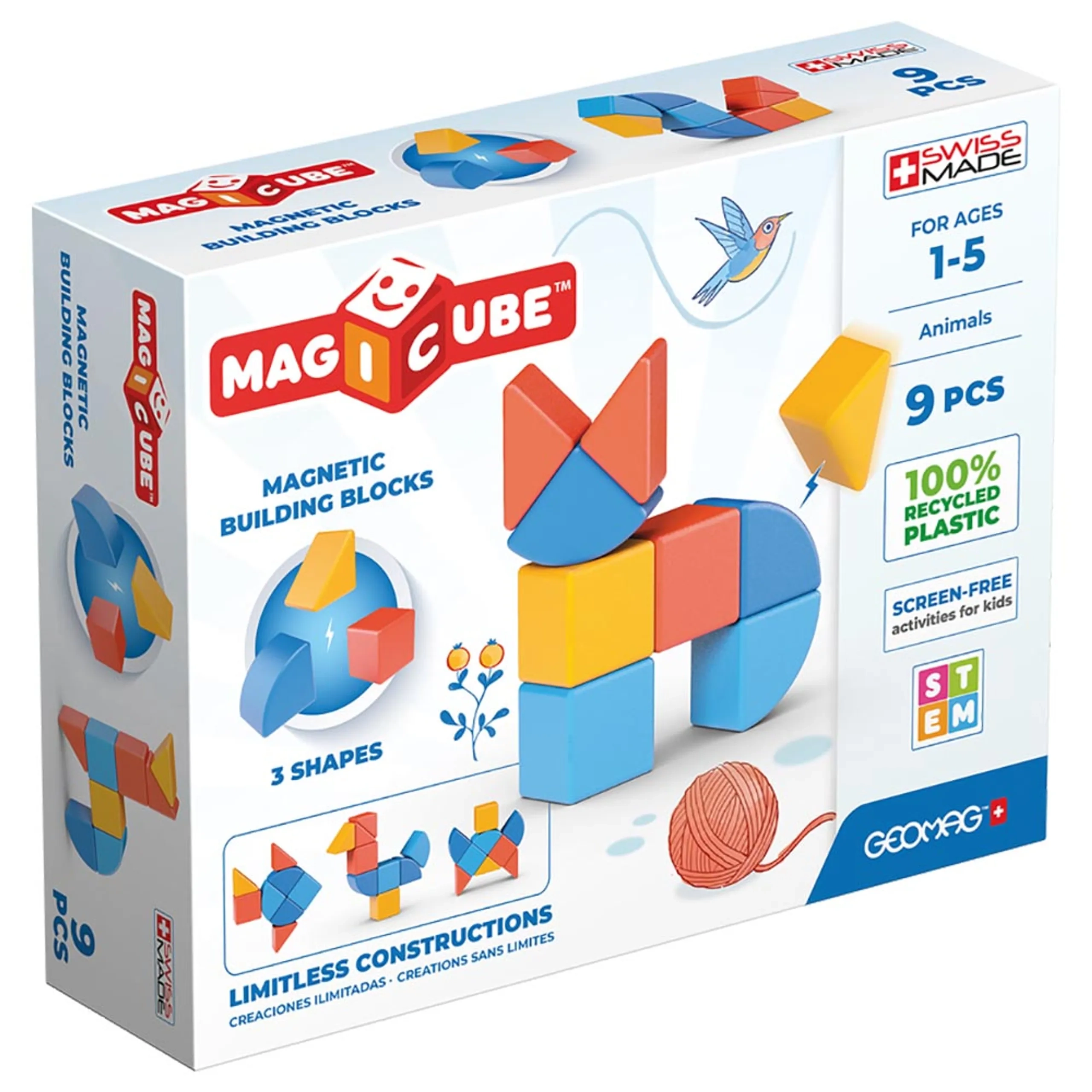 Geomag Magicube Jungle Animals - 12 months & above 9Pcs
