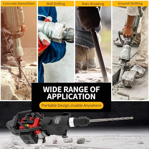 32.6CC 2 Stroke Gas Powered Demolition Jack Hammer - 1000W