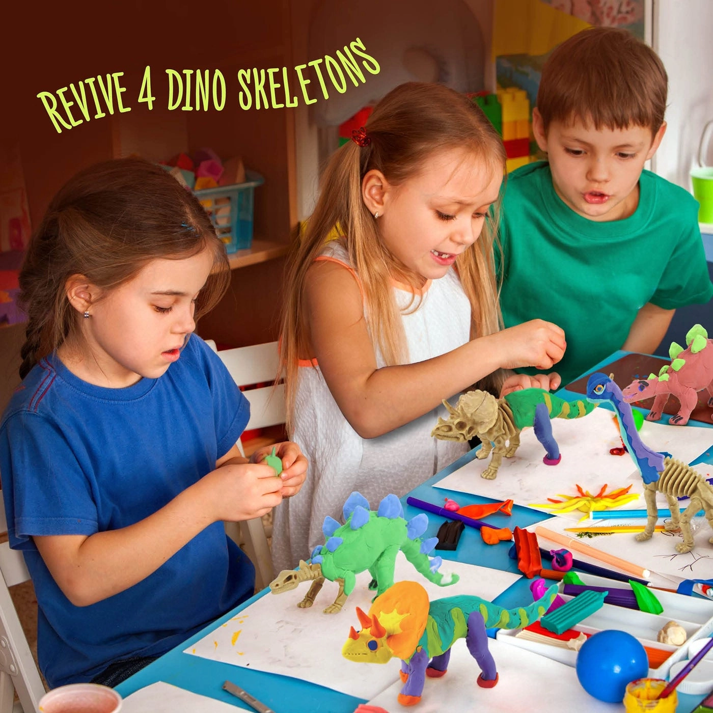 Dino Models Clay Craft Kit - 3+ years 4 pcs