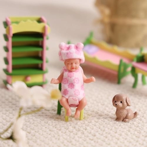 Mini Silicone Baby Doll - 3 Inch Reborn Ages 3+ Playset