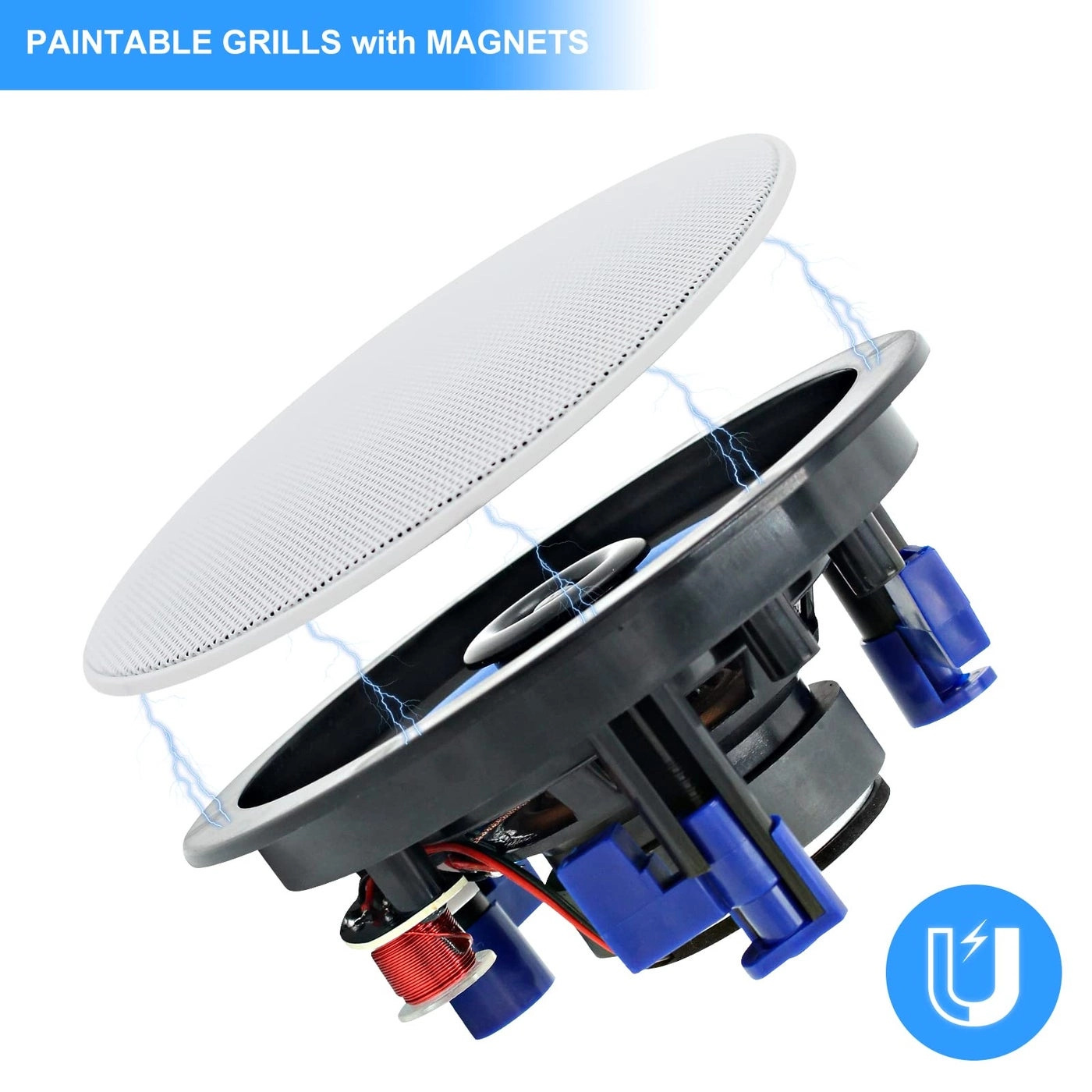 Flush Mount 2 Way Full Range in Wall Bluetooth Ceiling Speakers