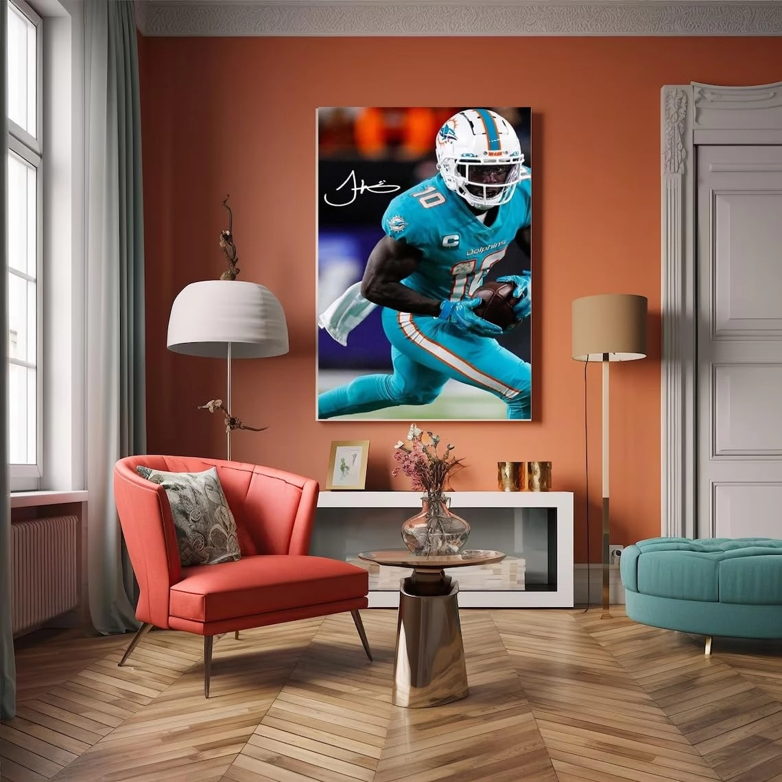 Tyreek Hill Poster - Canvas 16 x 24 in Framed