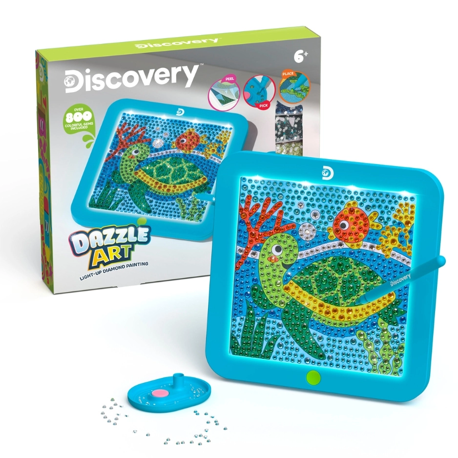 Discovery Paper Dazzle Art Light-Up Diamond Painting Kit - 6+ years over 800 gems