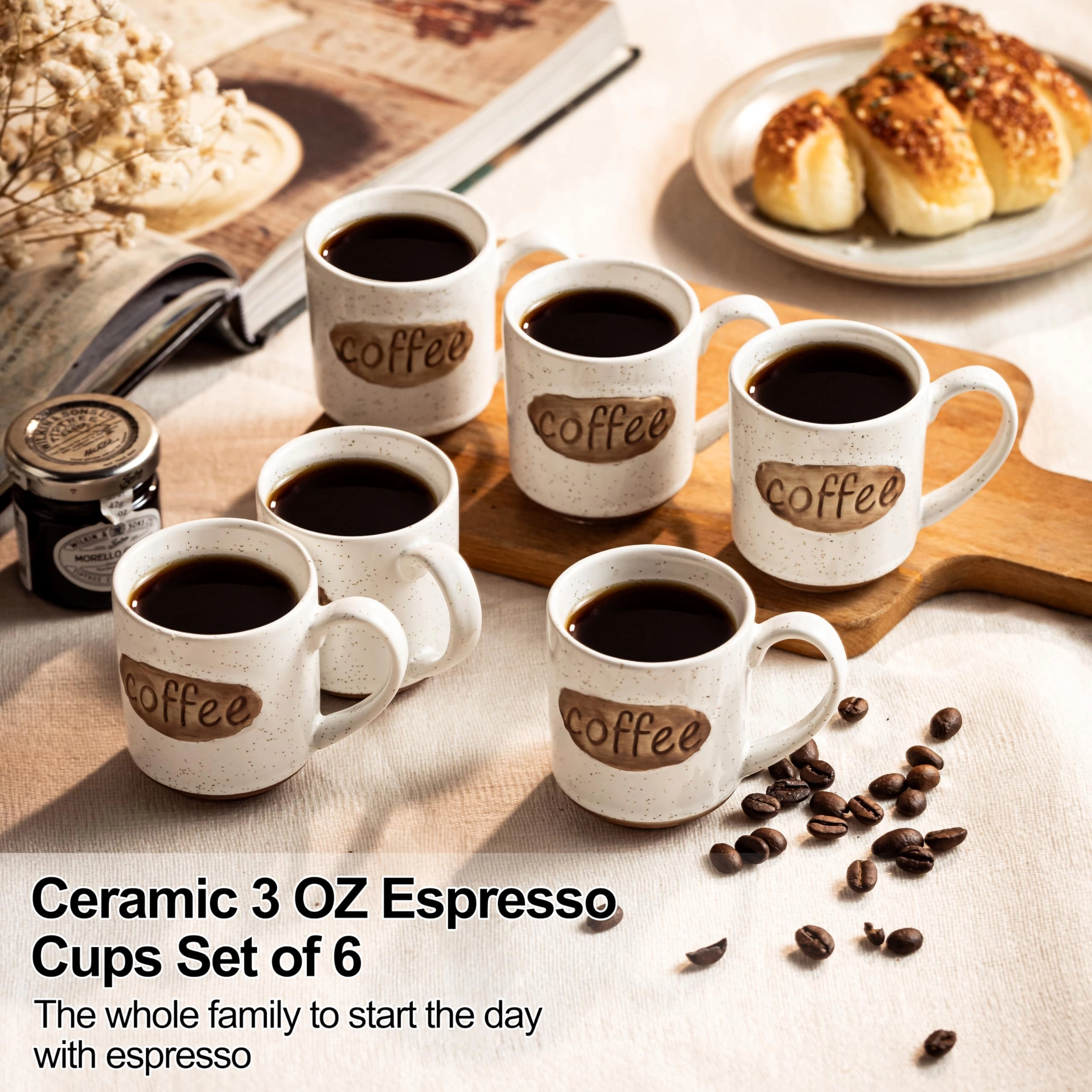 Mini Demitasse Cup - 6 pcs - coffee design