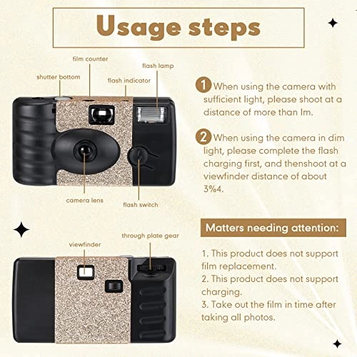 Disposable Film Camera - 4 Pcs Flash 27 Exposure 34mm