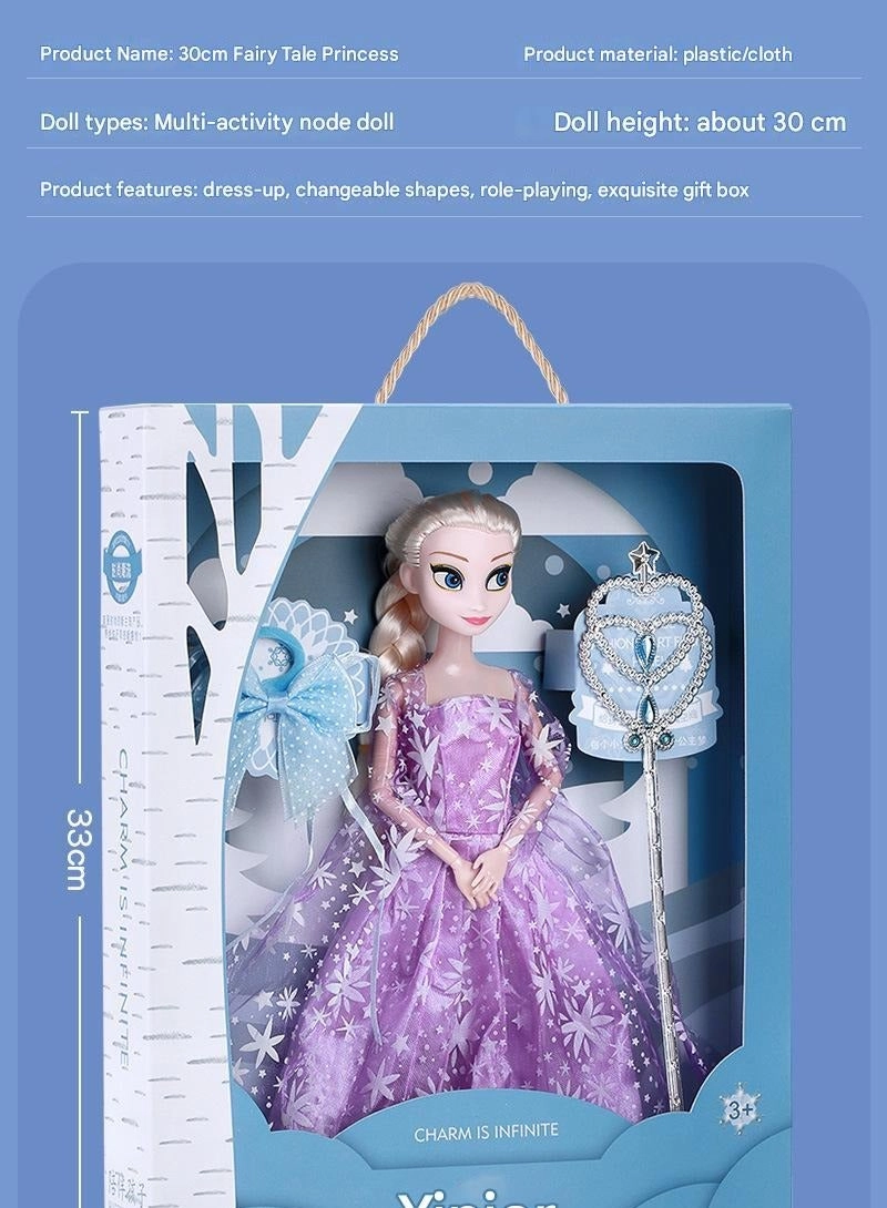 Princess Elsa Doll Gift Set - Blue Plastic for Girls