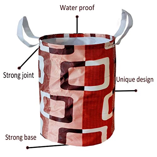 Washing Machine Cover - Washable Dustproof 23 X 23 X 33 inches + Designer Laundry Bag - Brown Floral