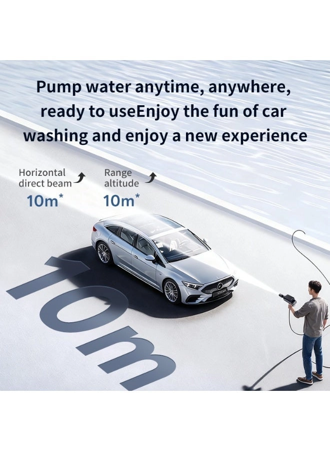 Portable High-Pressure Car Wash Machine - 450W 4000-4999mAh + Collapsible Water Tank - 5.5 Gallon 22L