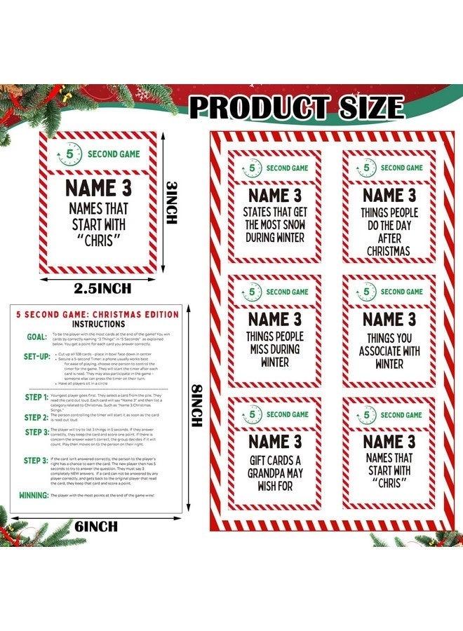 5 Second Game - 108 Question Cards 5 Second Hourglass