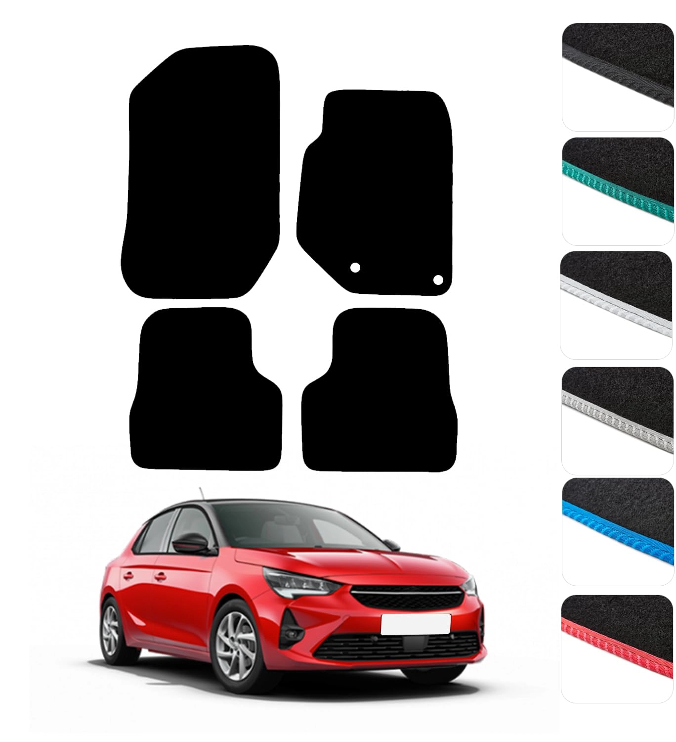 gcm Car Floor Mats - Vauxhall Corsa F 2020 To Present Grey Edging