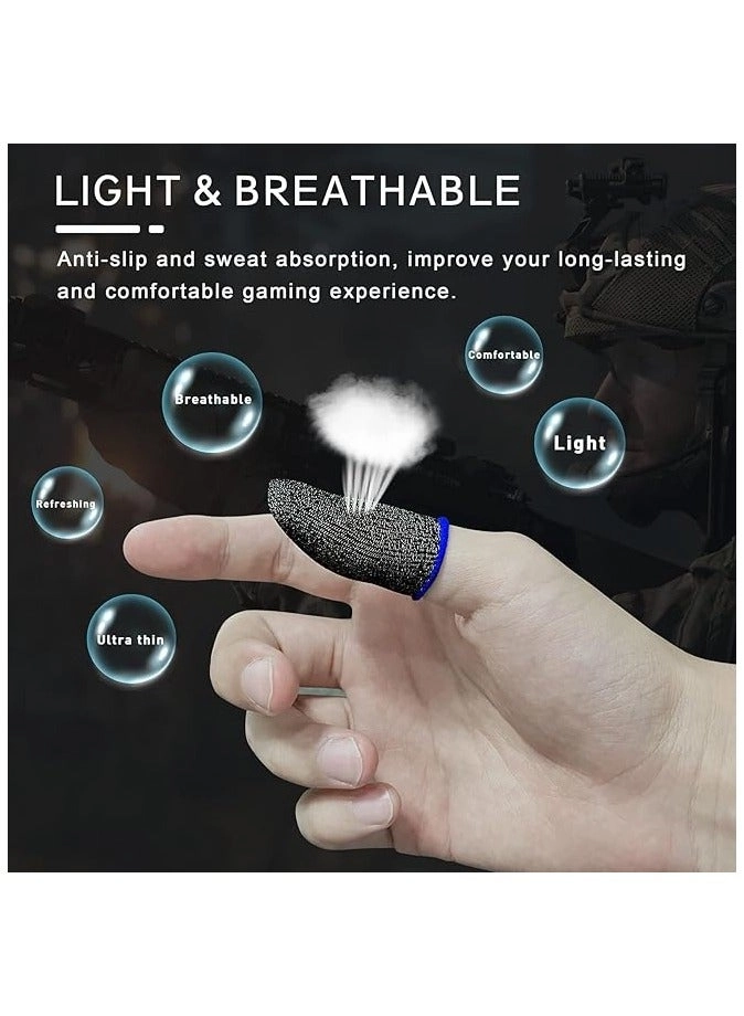 Anti Sweat Gaming Finger Sleeves - Premium Super-thin Silver Fiber 12PACK