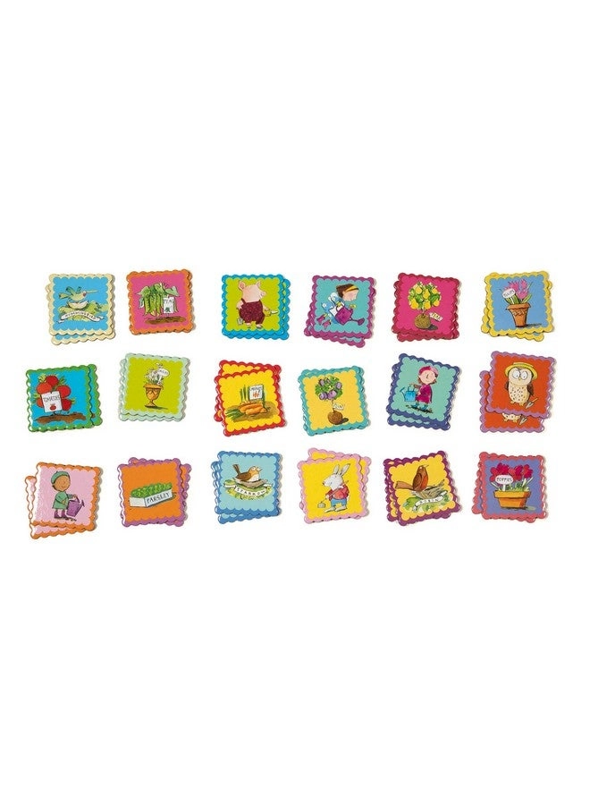 Garden Little Square Memory & Matching Game - Ages 3 and up 18 Pairs to Match