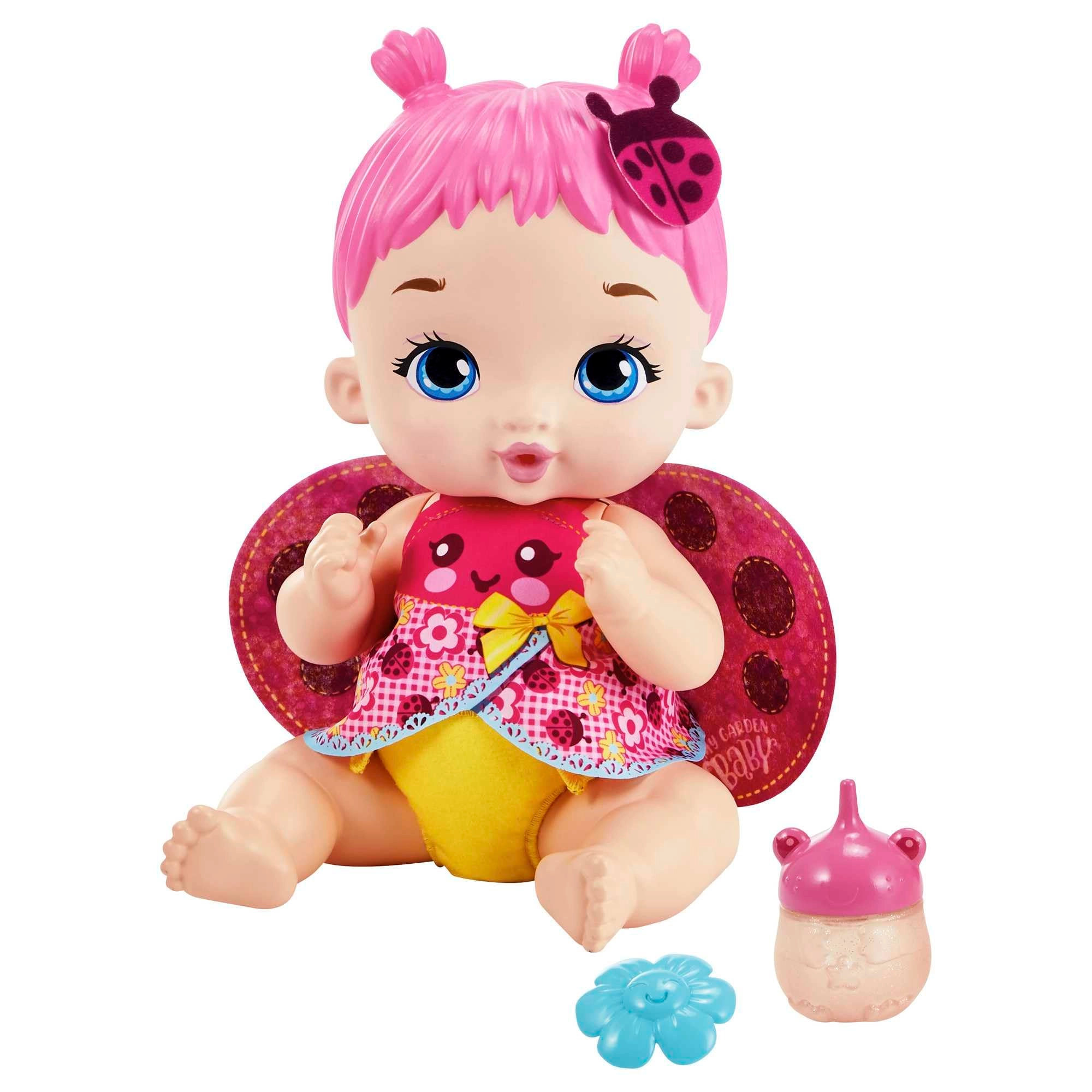 Mattel My Garden Baby Feed and Change Ladybug Baby Doll - 12-in Plastic Ages 24 months+