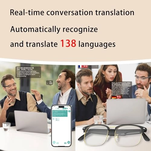 Smart Bluetooth Glasses - 144 Languages Bluetooth 5.3