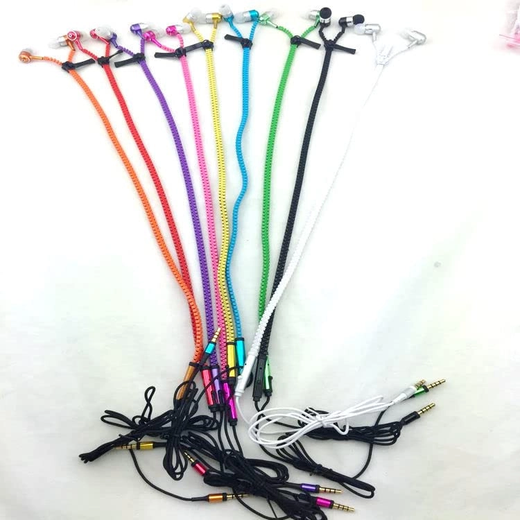 Zipper Earphone for Universal - 3.5mm 1.2m Microphone