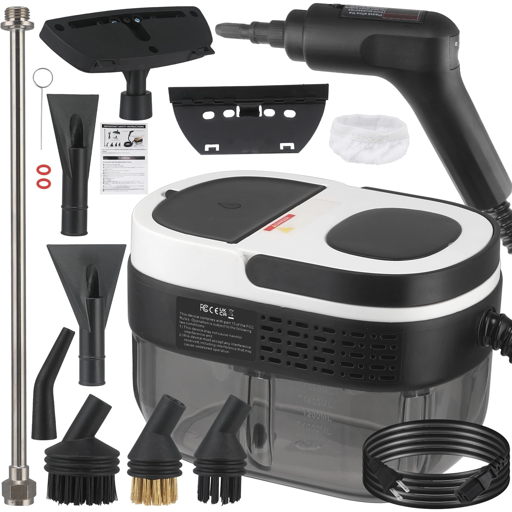 TVWVT Dampfreiniger - 3BAR 1.69 Liters