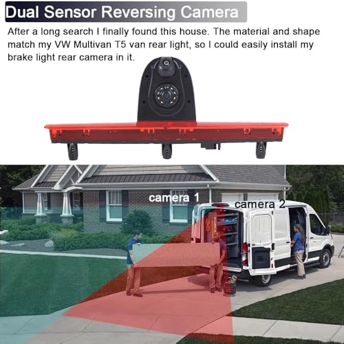 Brake Light Reversing Camera + Rear View Mirror Monitor - Night vision 628 x 586 pixels