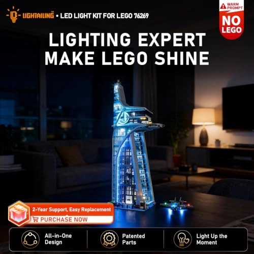 Set of Lights for LEGO 76269 Avengers Tower Building Model - Plastic 3