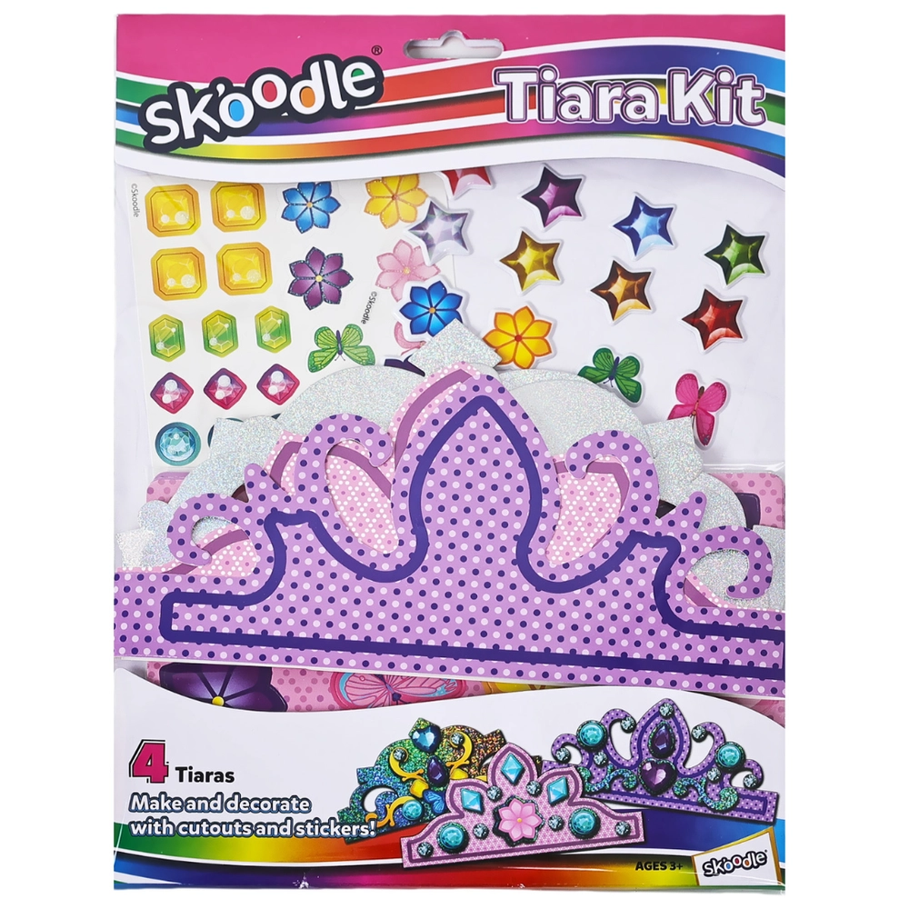 SKOODLE Create Your Own Tiara Craft Kit - 4 Tiaras Multicolor Ages 3+