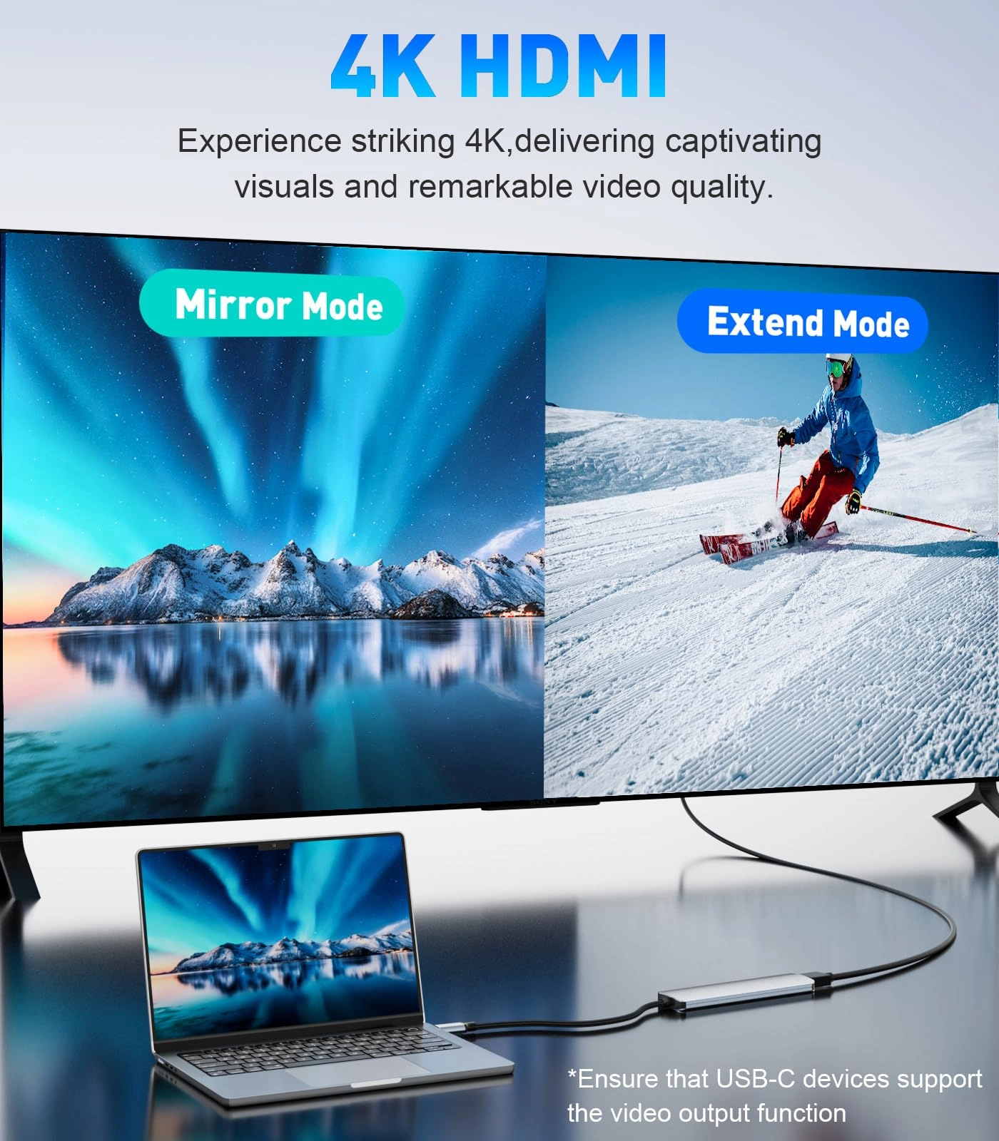 USB C Hub - 7 in 1 4K HDMI 100W PD