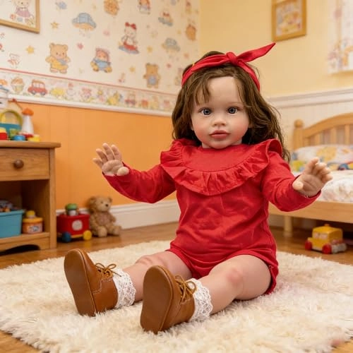 Pippa Reborn Baby Doll - 26 inch Cotton Vinyl Hand-rooted Curly Hair Ages 3+