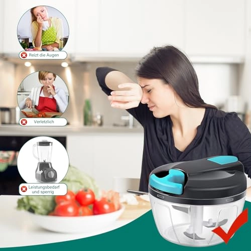 Onion Slicer - 520 ml 3 Stainless Steel Blades