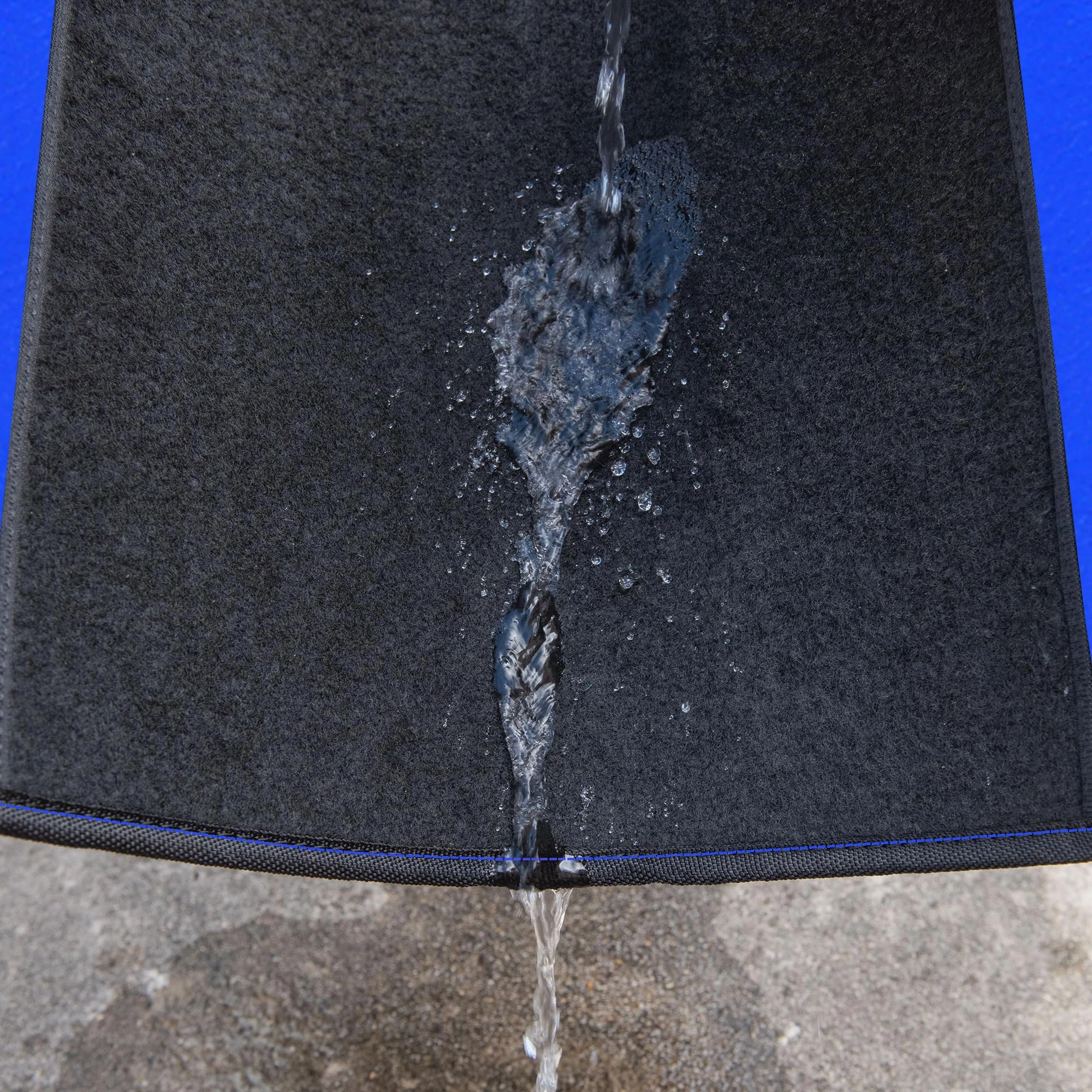 Faux Leather Car Mats - Blue Edge Universal Fit