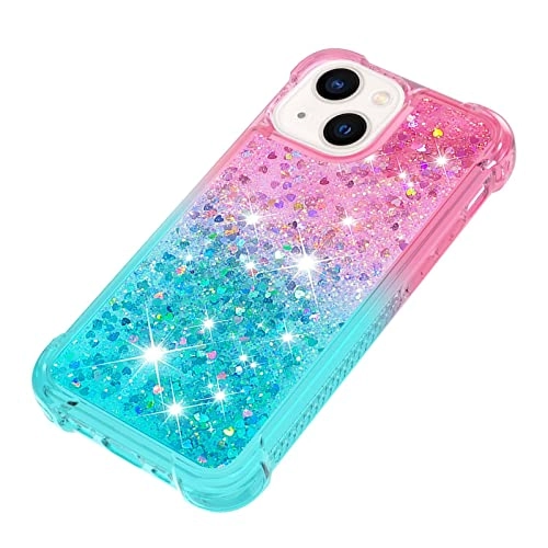 Glitter Moving Quicksand Flowing Cover - TPU Silicone Bumper for iPhone 14