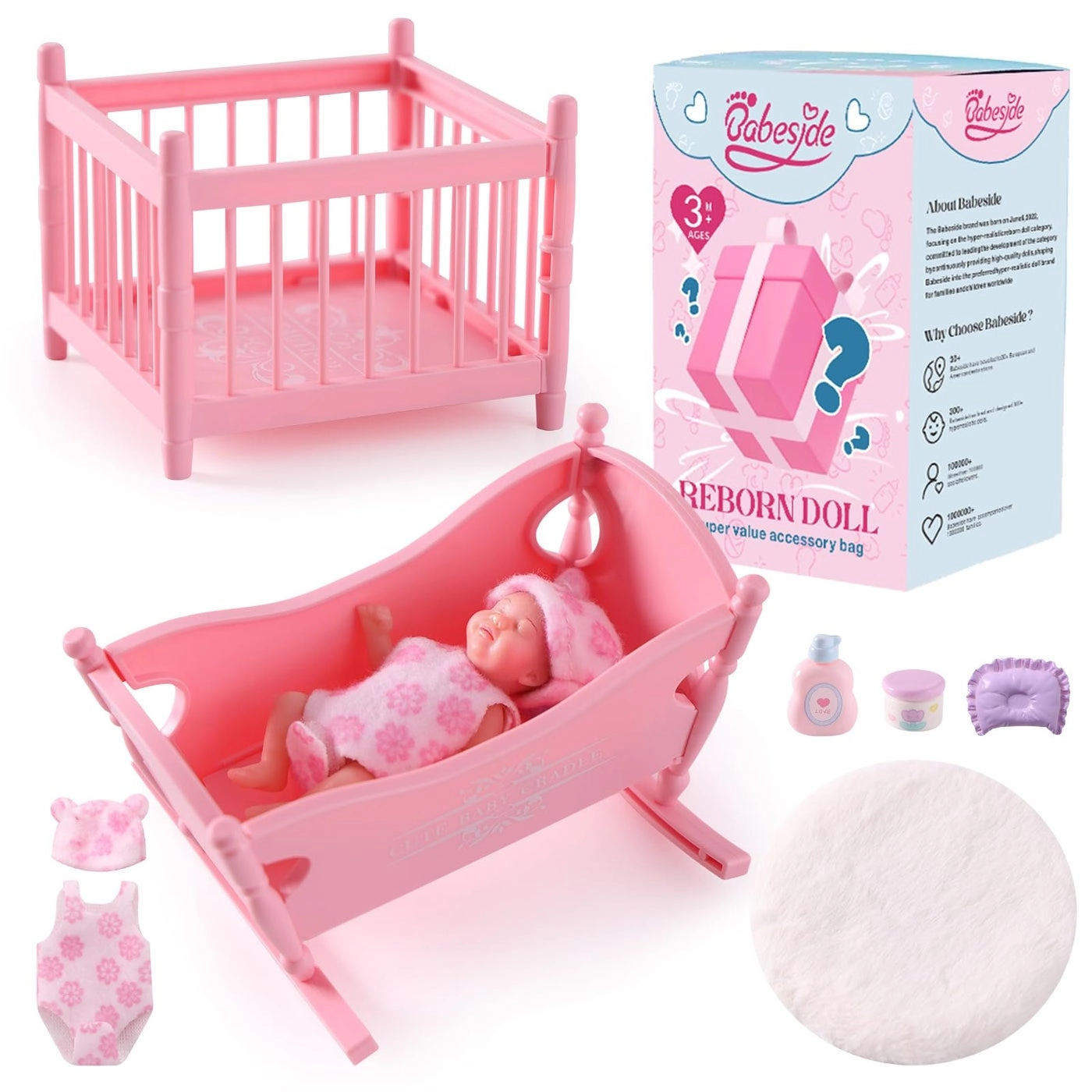 Mini Silicone Baby Doll - 3 Inch Reborn Ages 3+ Playset