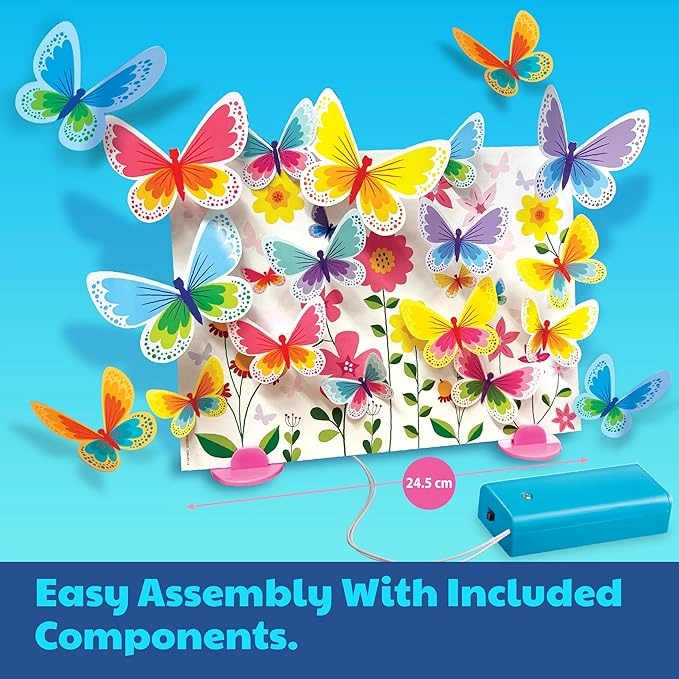 KidzMaker 3D Glow Butterfly Canvas Craft Kit