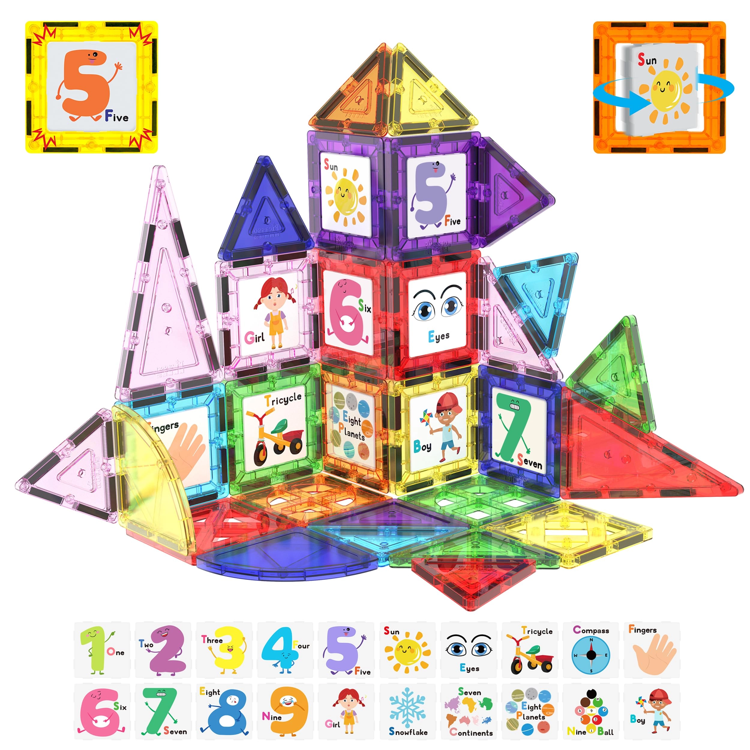 PicassoTiles Magnetic Building Blocks - 42pcs