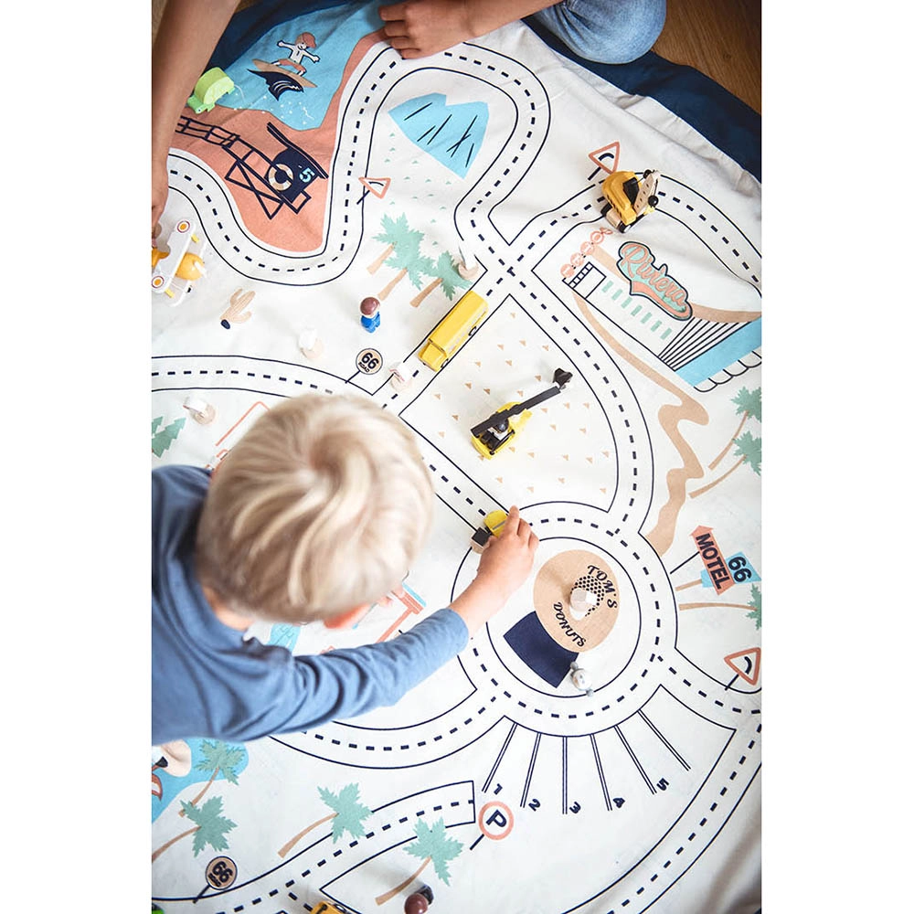 Playmat & Storage Bag - L.A. Road Map Suitable for 3 years and above