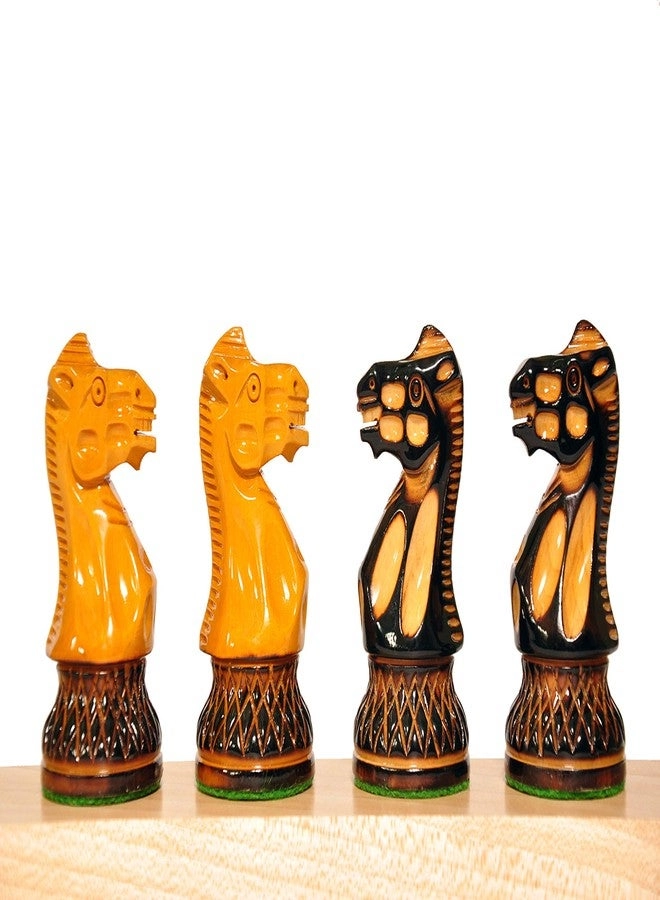 French Burning Wooden Chess Pieces - Boxwood