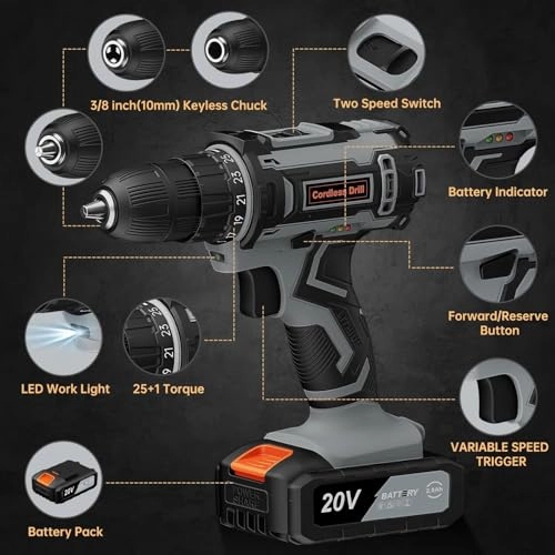 Cordless Drill Driver - 2000mAh