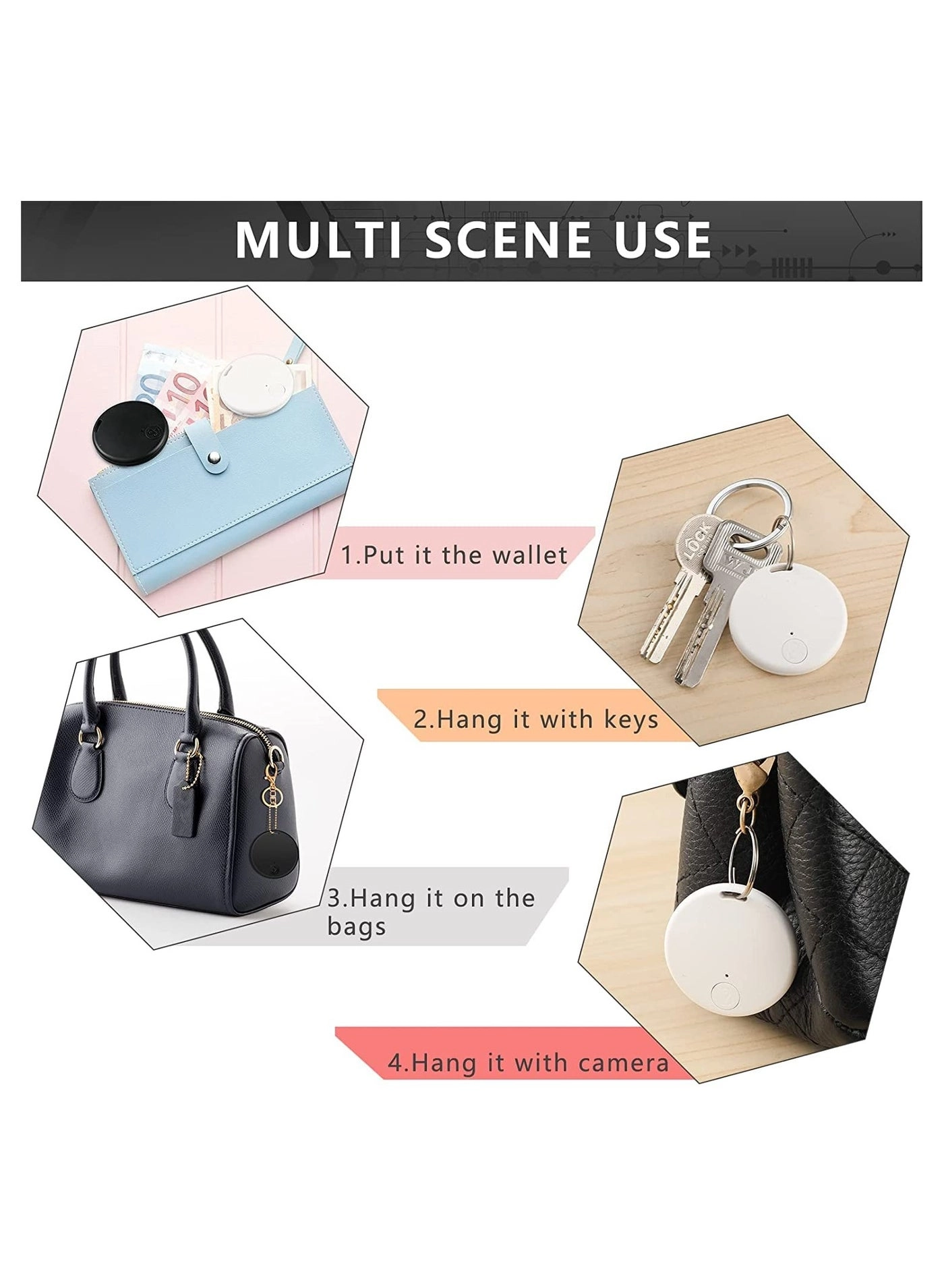 Bluetooth Key Finder - 4 Pack Round