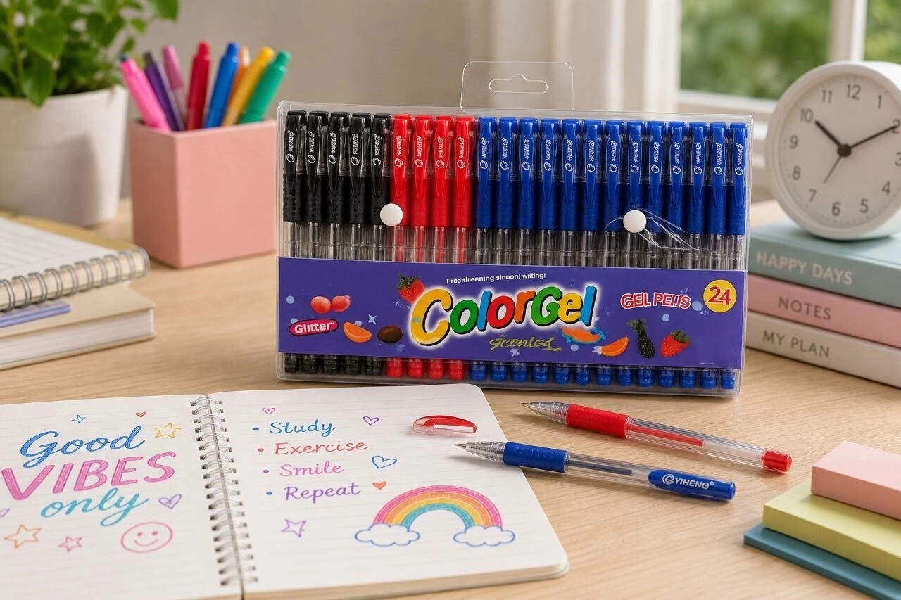 Glitter Gel Pen Set - 24-Piece