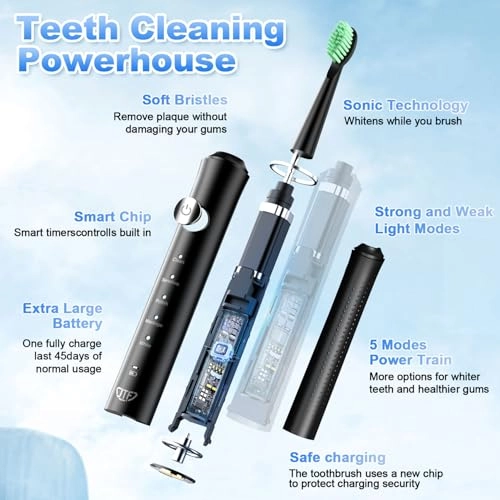 J40 - Sonic 5 Modes 6 Brush Heads