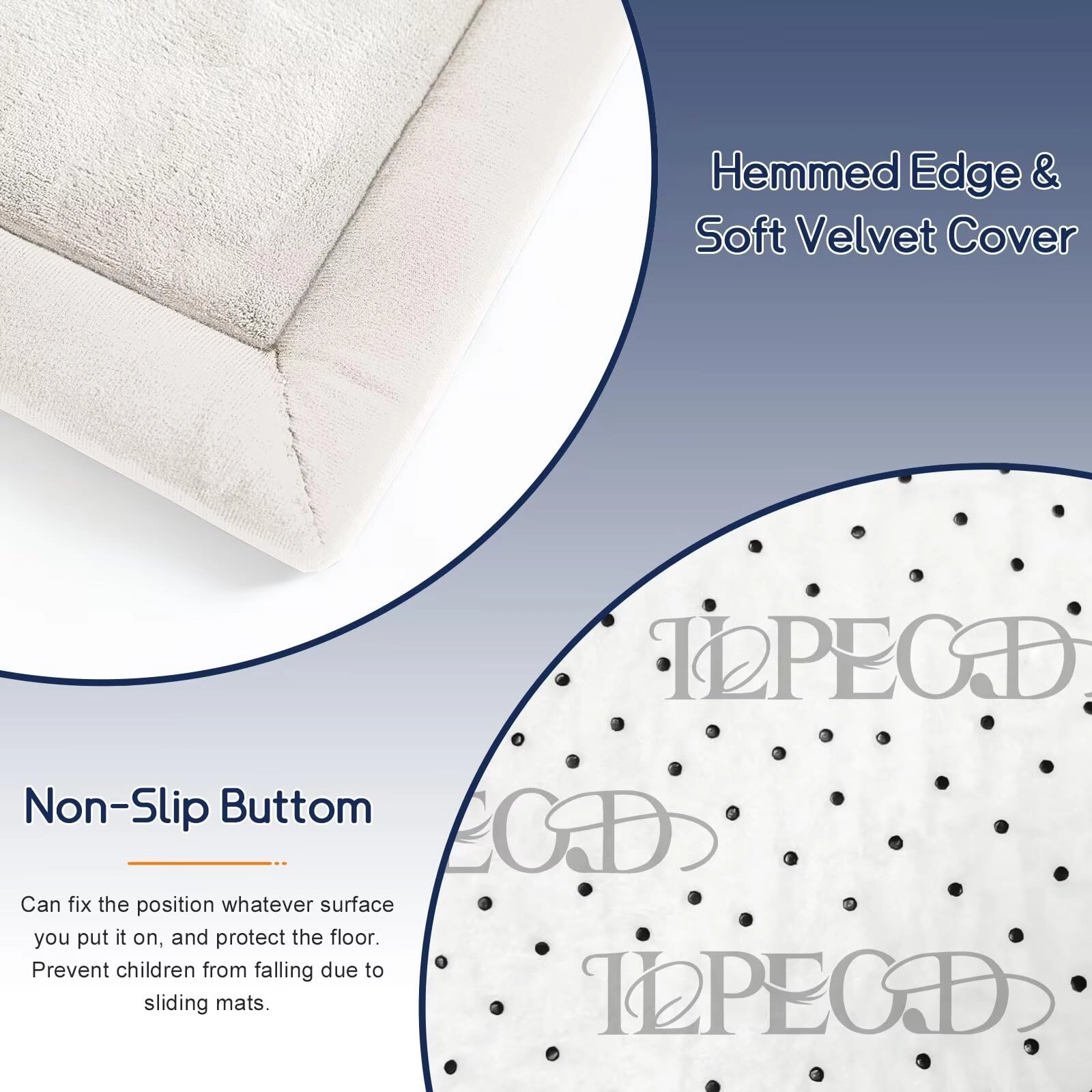 Baby Play Mat - 79"x158" 1.3" Thick Cream