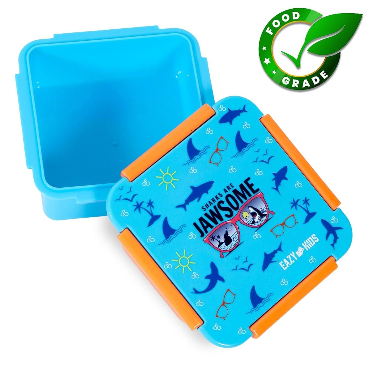 Lunch Box - 850ml Jawsome Blue + Tritan Water Bottle - 650ml + Snack Box