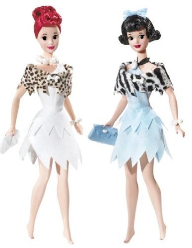 Betty Rubble Barbie Doll + Wilma Flintstone Barbie Doll