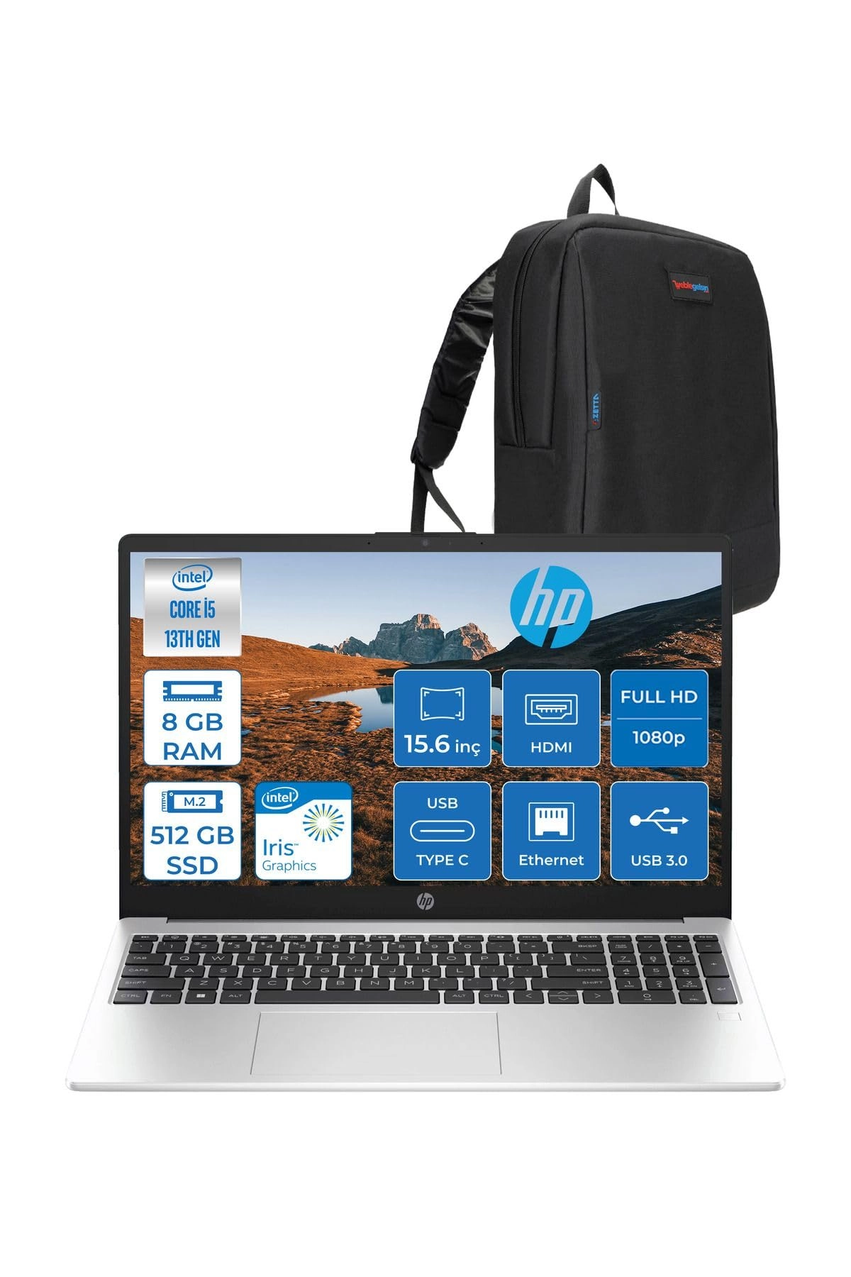 HP 250 G10 - 15.6" 8GB 512GB + Zetta Case