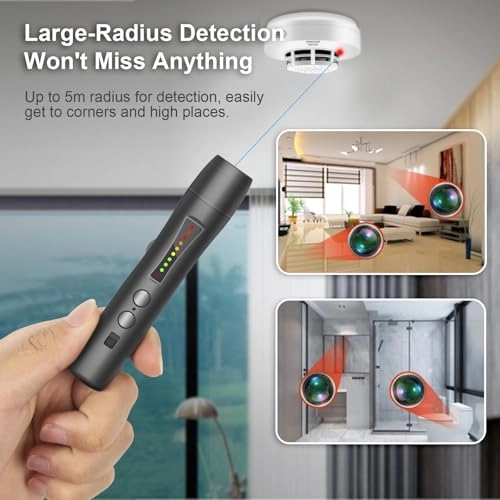 Hidden Camera Detector - RF Signal Scanner 0-15m 9 Levels Sensitivity
