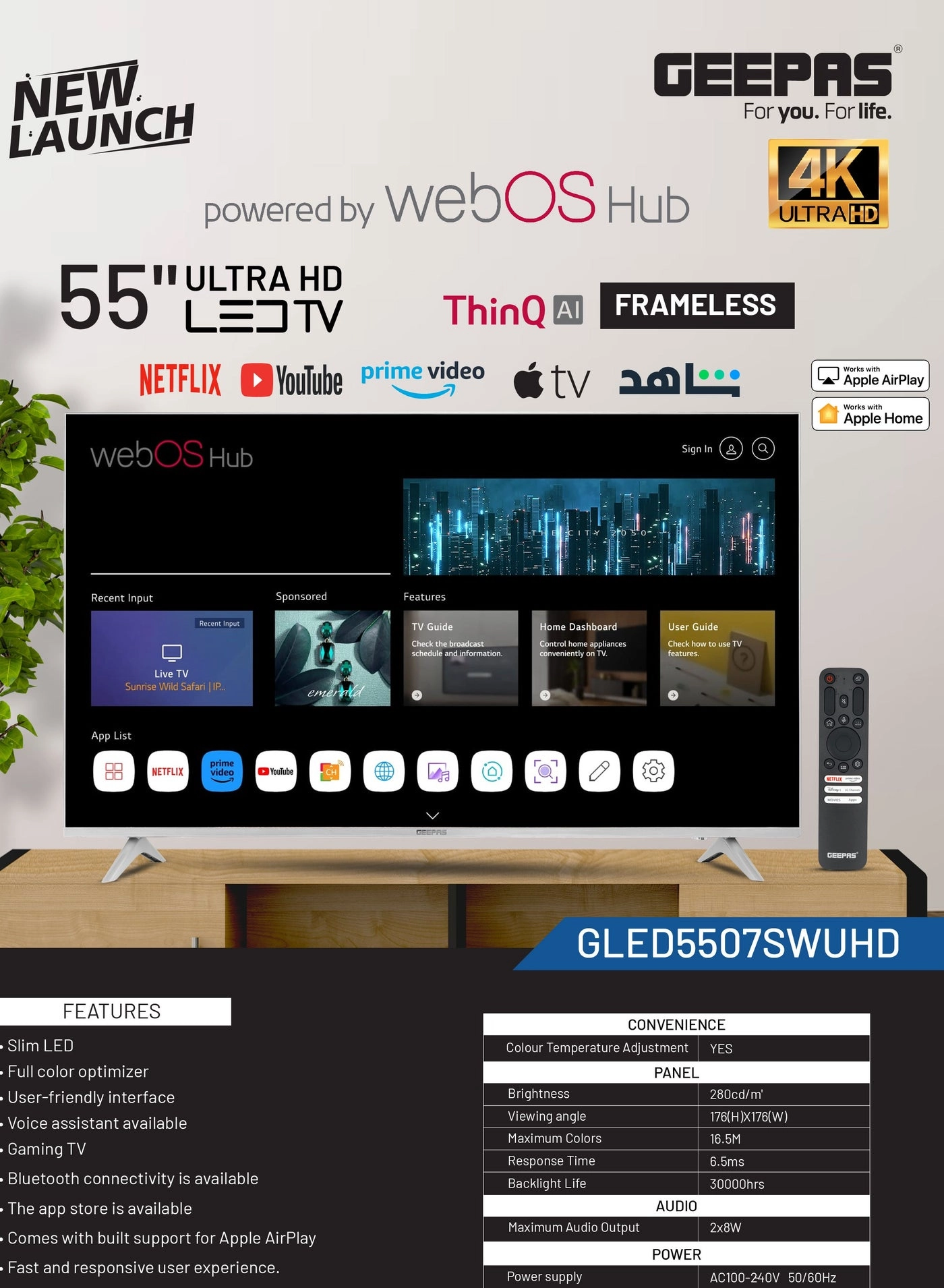 GLED5507SWUHD - 55 in