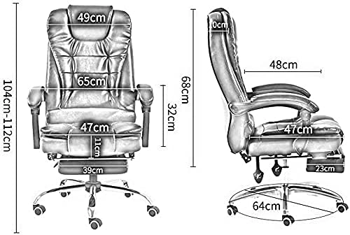 Desk Chair - PU Leather Brown High Back