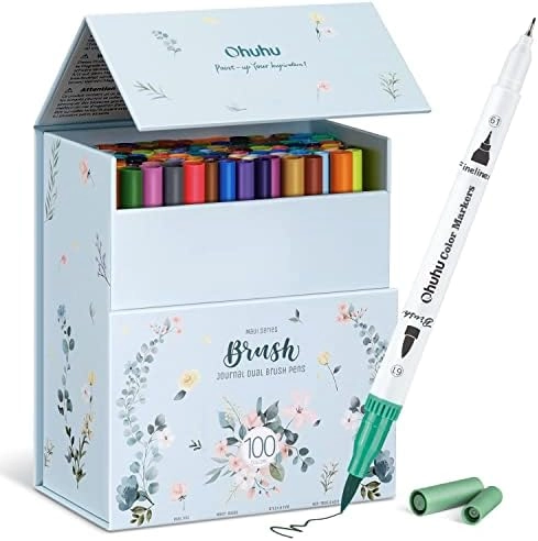color markers - Black Dual Brush Fine Tip