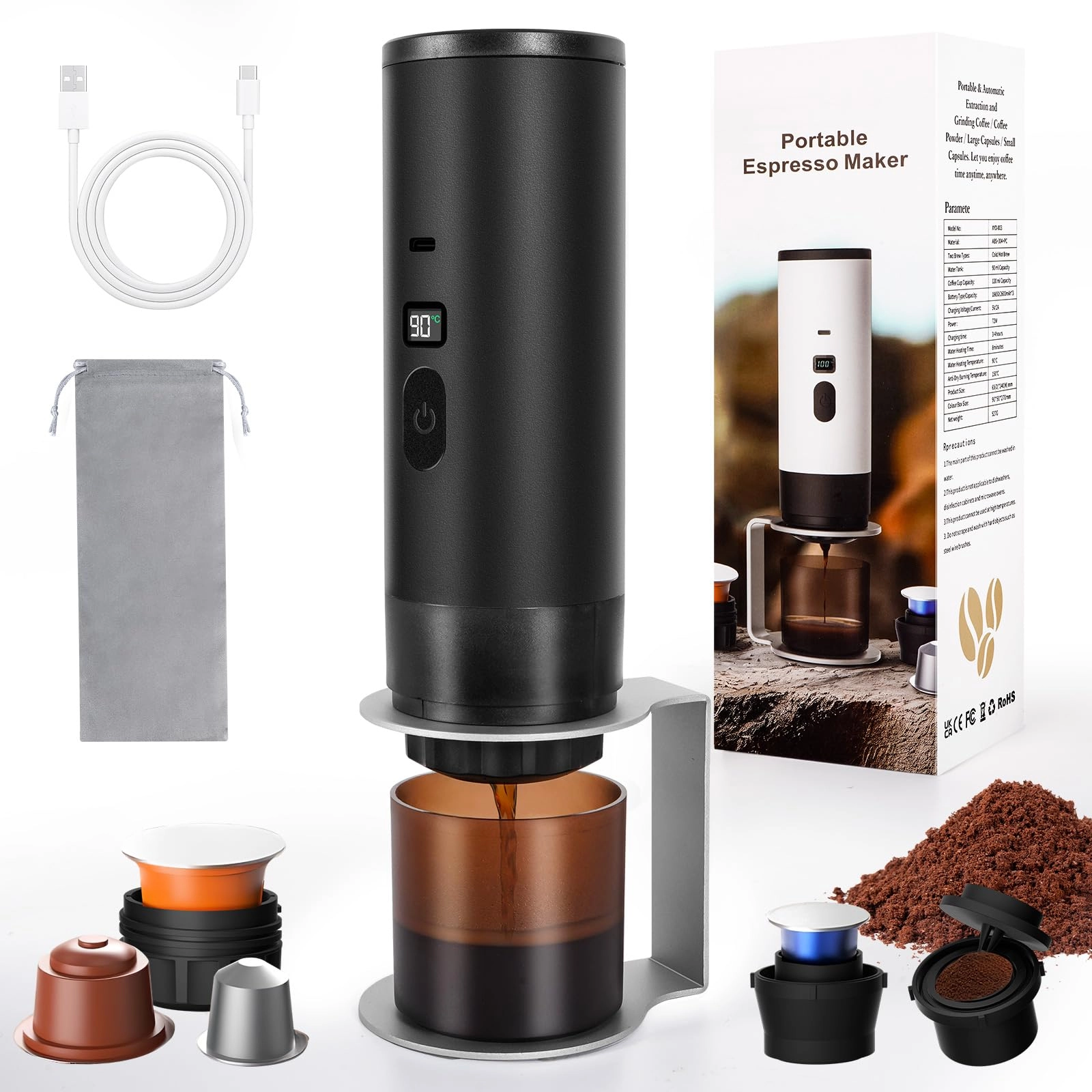 Lama LM299N - 90 ml Large Capsules Small Capsules Ground Coffee