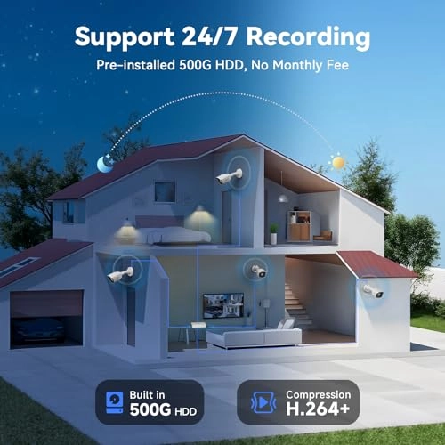 4Ch Home Security Camera System - 4 4CH 1080P