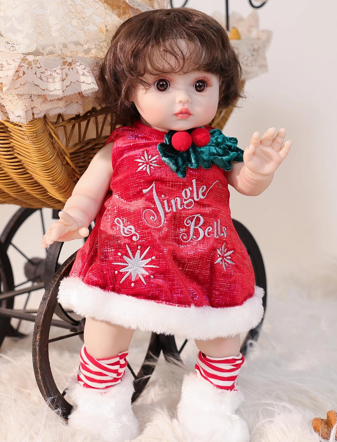 Reborn Toddler Baby Doll - 18 Inch Full Vinyl Body Freckles