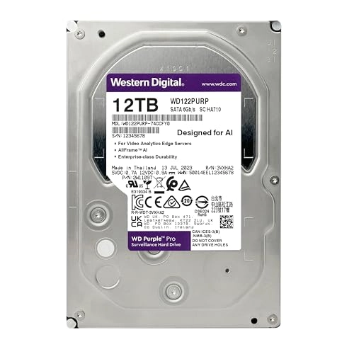 WD Purple Pro 3.5" 7200rpm SATA (WD122PURP-SPCCFY0) - 12TB